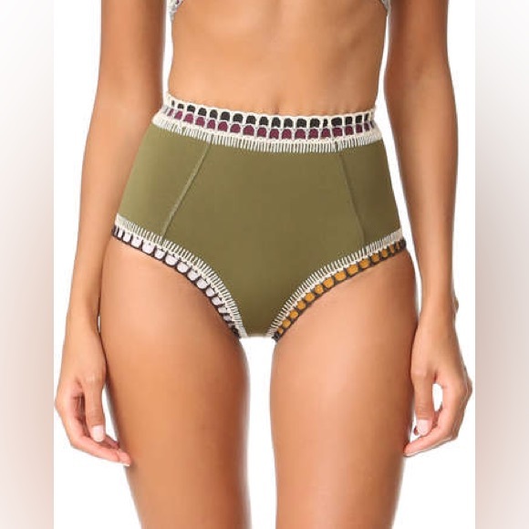 KIINI Wren High-Rise Bikini Bottoms in Olive Green- Still Full Price - Picture 1 of 16